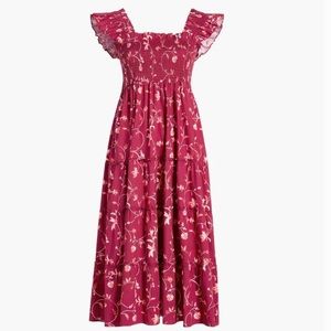 Hill House Home The Ellie Nap Dress in Burgundy Botanical